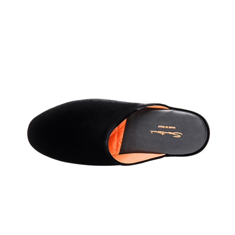 Men's black velvet slipper - Santoni - 4