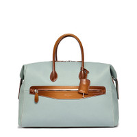 Light blue tumbled leather weekend bag - Santoni - 1