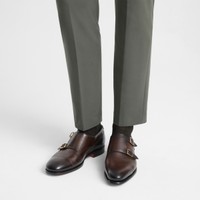 Men's dark brown leather double monk straps shoe - Santoni - 2