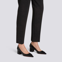 Women's black leather mid-heel Santoni Sibille pump - Santoni - 2