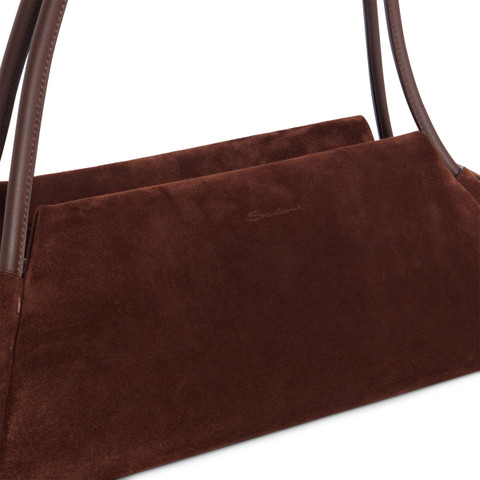 Dark brown suede shoulder bag - Santoni - 4