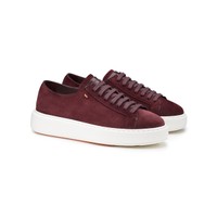 Women's burgundy suede sneaker - Santoni - 2