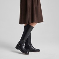 Women's black leather Easy boot - Santoni - 2