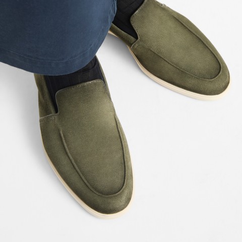 Men's green suede loafer - Santoni - 7