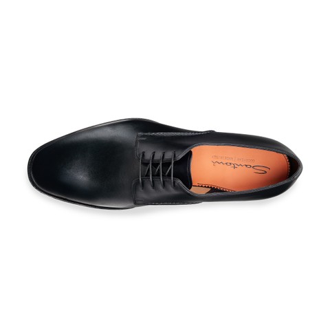 Men's black leather Derby shoe - Santoni - 4