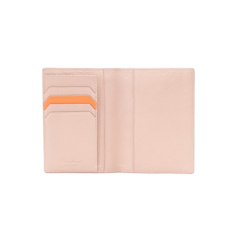 Pink tumbled leather passport case - Santoni - 3