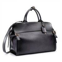 Sac &agrave; main en cuir gris - Santoni - 2