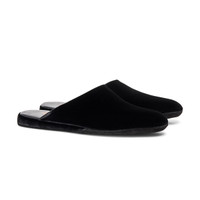 Men's black velvet slipper - Santoni - 2