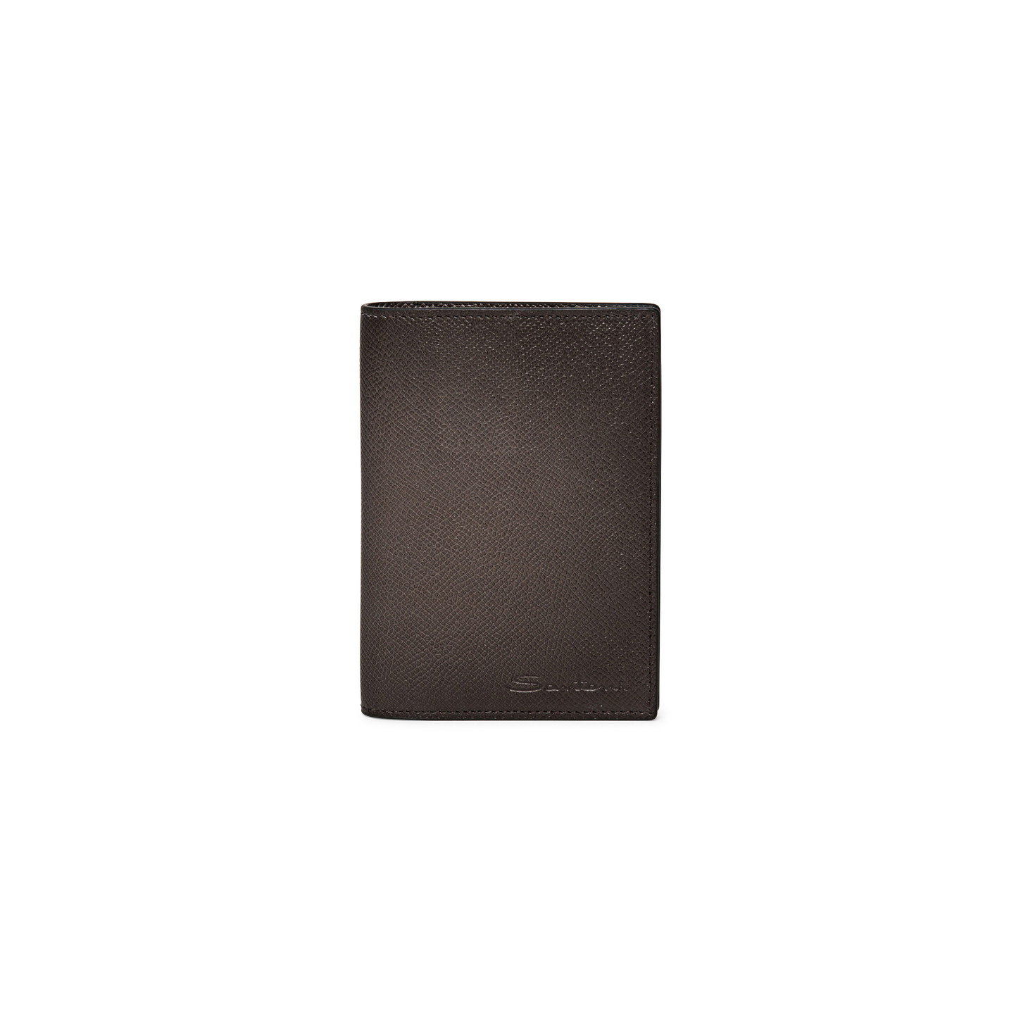 Santoni Custodia per passaporto in saffiano beige