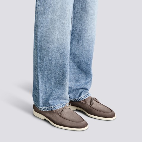 Mocasines de hombre de ante beige - Santoni - 2