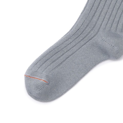 Grey cashmere high socks - Santoni - 2