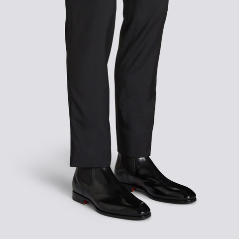 Men&rsquo;s black leather Chelsea boot - Santoni - 2