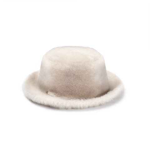 Beige fur bucket hat - Santoni - 2