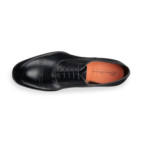 Men's black leather Oxford lace-up - Santoni - 4