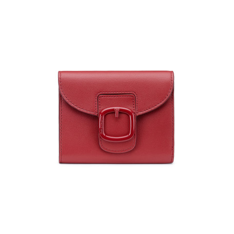 Red leather wallet with coin pocket - Santoni - 1