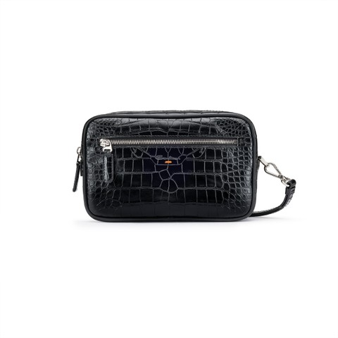 Black leather beauty case - Santoni - 1
