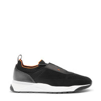 Men's black stretch knit sneaker - Santoni - 1