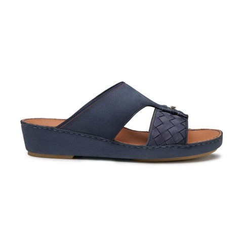 Men's blue suede sandal - Santoni - 1