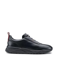 Men's black leather sneaker - Santoni - 1