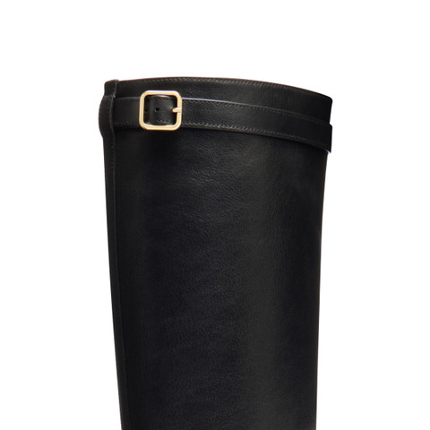 Women's black leather high-heel boot - Santoni - 5