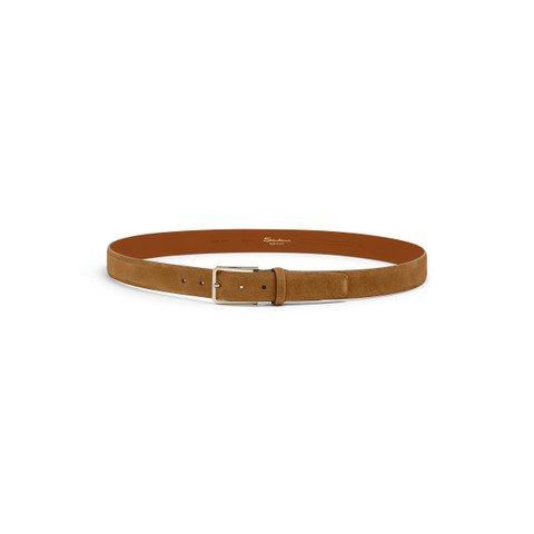 Men's light brown suede adjustable belt - Santoni - 3