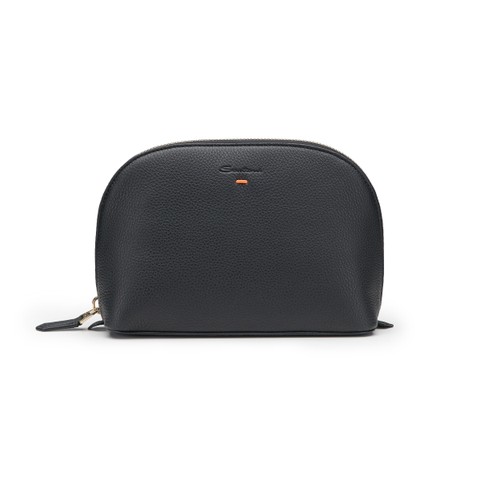 Black tumbled leather pouch - Santoni - 1