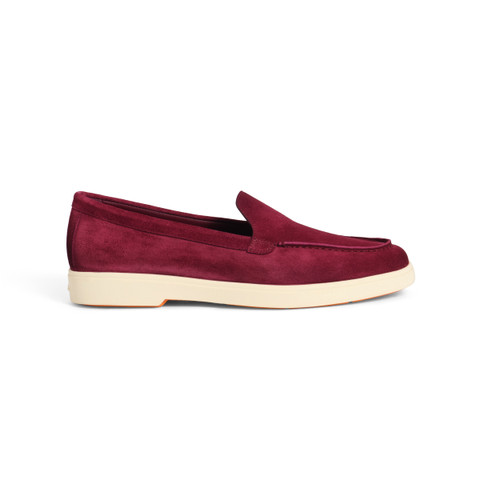 Women's red suede loafer - Santoni - 1