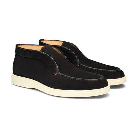 Men's black suede desert boot - Santoni - 2
