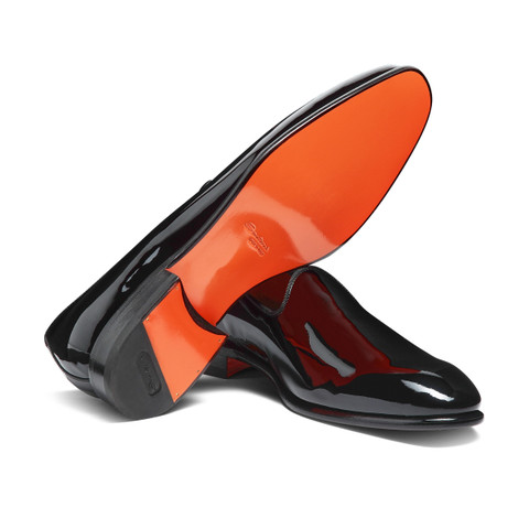 Mocasines de hombre en charol negro - Santoni - 4