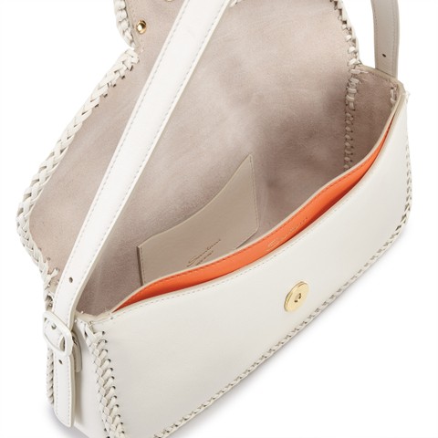 Wei&szlig;e Schultertasche aus Leder - Santoni - 5