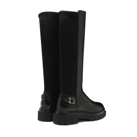 Women's black leather boot - Santoni - 4