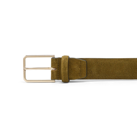 Men's green suede adjustable belt - Santoni - 3