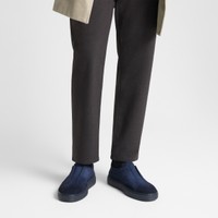 Men's blue suede slip-on sneaker - Santoni - 2