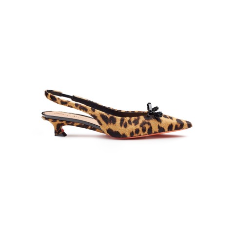 Women's cavallino leather low-heel slingback - Santoni - 1