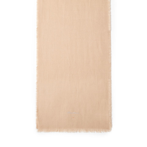 Camel and beige cashmere two-tone scarf - Santoni - 3