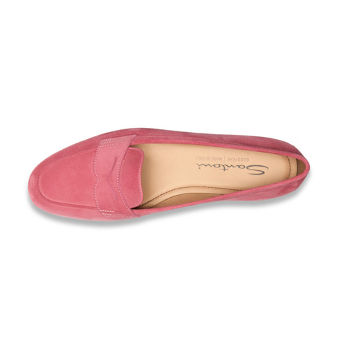 Women's pink suede Carla loafer - Santoni - 4
