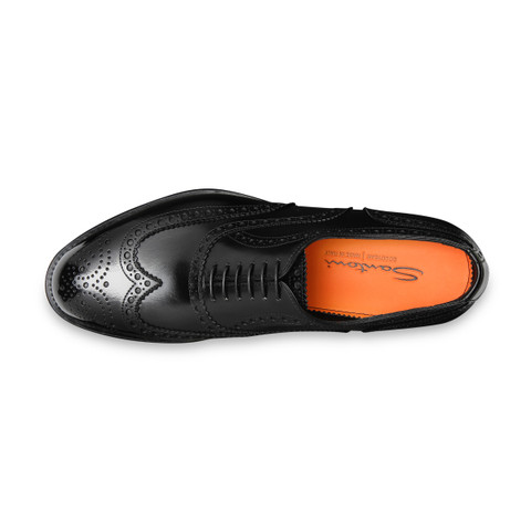 Men's polished black leather Oxford brogue - Santoni - 5