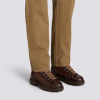 Men's dark brown suede hiking boot with fur - Santoni - 2