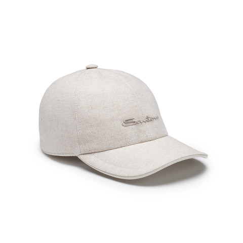 Men's beige fabric baseball cap - Santoni - 2