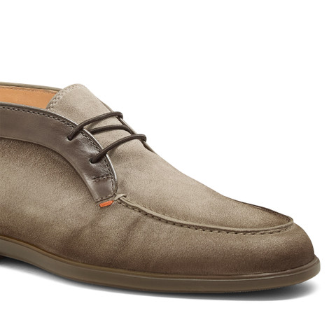 Men's natural suede and leather desert boot - Santoni - 5