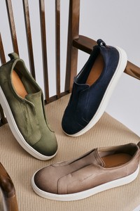 Men's blu suede slip-on sneaker - Santoni - editorial