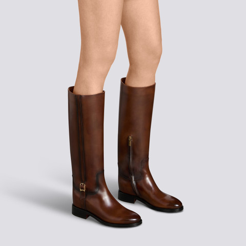 Women's dark brown leather boot - Santoni - 2