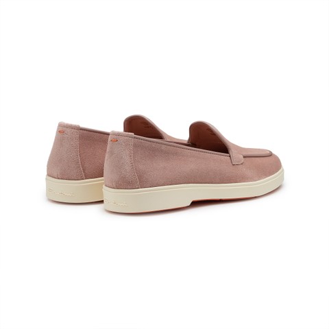 Women's pink suede loafer - Santoni - 3