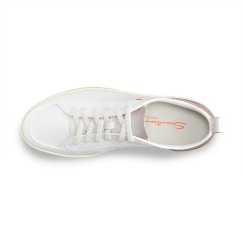 Men's white leather Santoni Off-duty sneaker - Santoni - 4