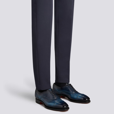 Men's blue leather Oxford shoe - Santoni - 2