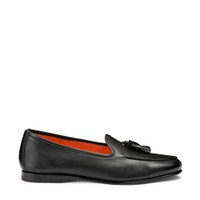 Mocas&iacute;n Andrea para hombre con borlas de piel negra - Santoni - 1