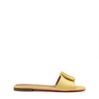 Women's yellow leather slide sandal - Santoni - 1