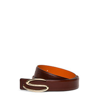 Cintura con fibbia logo S da uomo in pelle anticata marrone - Santoni - 1