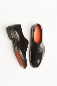 Men's black leather Easy lace-up - Santoni - editorial