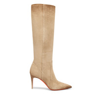 Stivale tacco alto da donna in suede beige - Santoni - 1